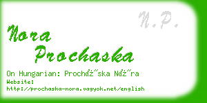 nora prochaska business card